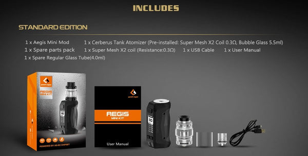 Geek Vape Aegis Mini Kit w/Cerberus Tank - WholesaleVapor.com