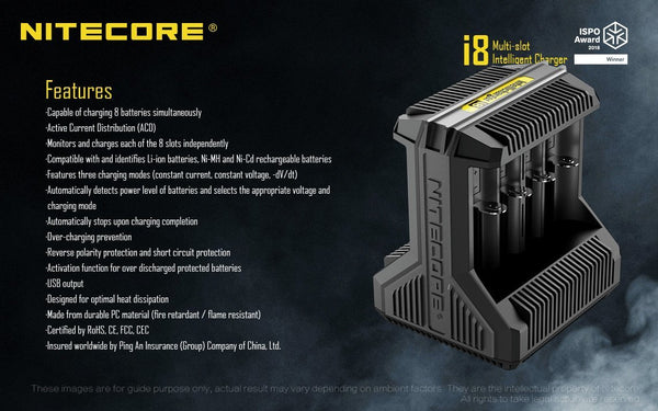Nitecore i8 Multi-Slot Intelligent Charger - WholesaleVapor.com