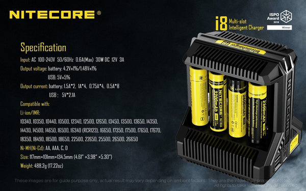Nitecore i8 Multi-Slot Intelligent Charger - WholesaleVapor.com