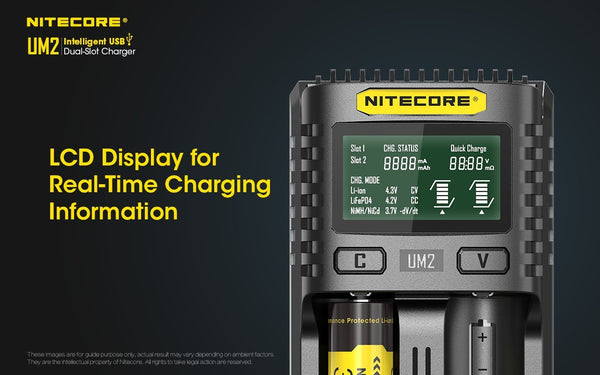 Nitecore UM2 Intelligent USB Dual-Slot Charger - WholesaleVapor.com