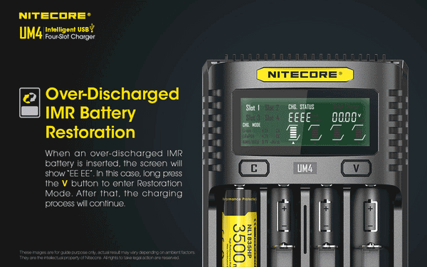 Nitecore UM4 Four-Slot Intelligent Charger - WholesaleVapor.com
