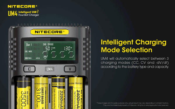 Nitecore UM4 Four-Slot Intelligent Charger - WholesaleVapor.com