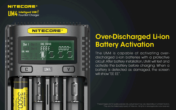 Nitecore UM4 Four-Slot Intelligent Charger - WholesaleVapor.com
