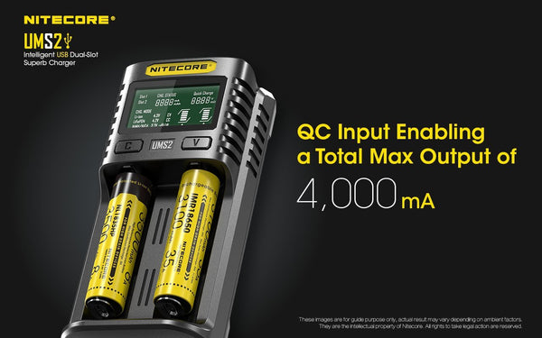 Nitecore UMS2 Intelligent USB Dual-Slot Superb Charger - WholesaleVapor.com