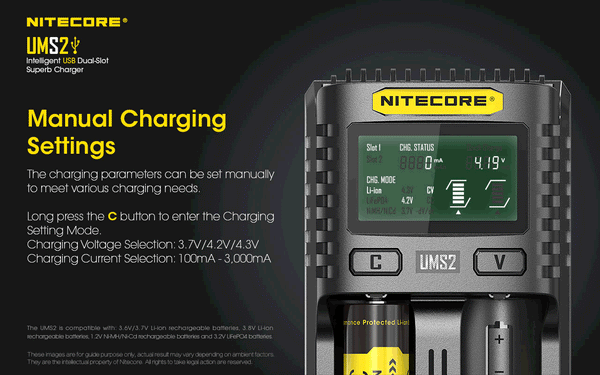 Nitecore UMS2 Intelligent USB Dual-Slot Superb Charger - WholesaleVapor.com