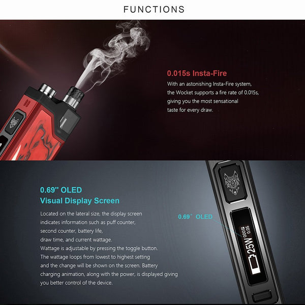 Sigelei SnowWolf WOCKET Pod System (Pod & Mod Sold Together,Packaged Separately) - WholesaleVapor.com