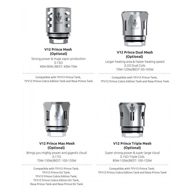 Smok TFV12 Prince Tank Mesh Coils (3 Pack) - WholesaleVapor.com