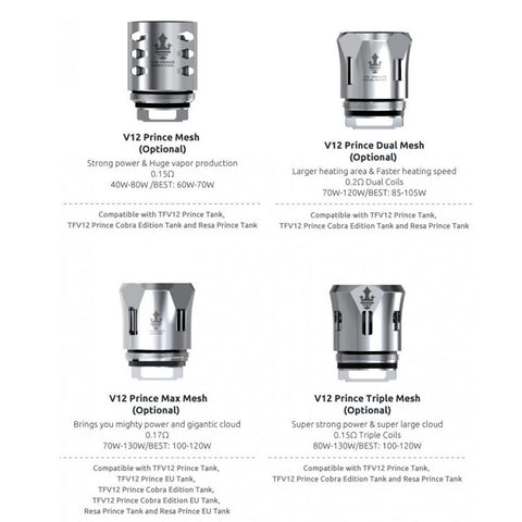 Smok TFV12 Prince Tank Mesh Coils (3 Pack) - WholesaleVapor.com