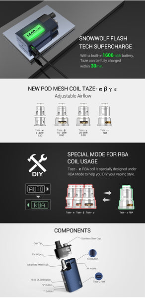 Snowwolf Taze Pod Kit - WholesaleVapor.com