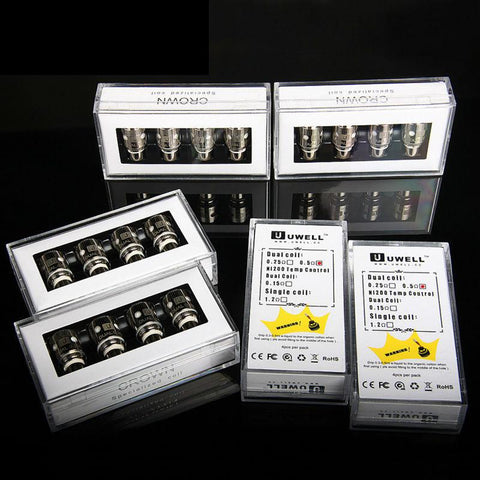 Uwell Crown Coils Single, Dual, Ni200 Sold in Packs of 4 - WholesaleVapor.com