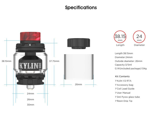 Vandy Vape Kylin V2 RTA - WholesaleVapor.com