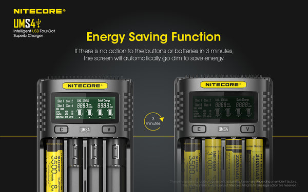 Nitecore UMS4 Intelligent USB Four-Slot Superb Charger