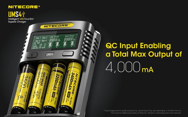Nitecore UMS4 Intelligent USB Four-Slot Superb Charger