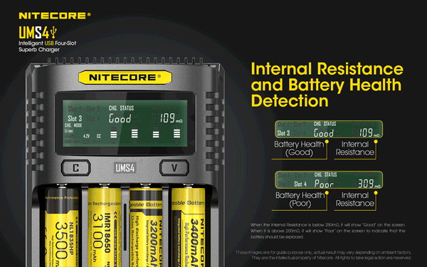 Nitecore UMS4 Intelligent USB Four-Slot Superb Charger