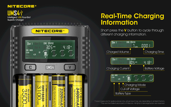 Nitecore UMS4 Intelligent USB Four-Slot Superb Charger