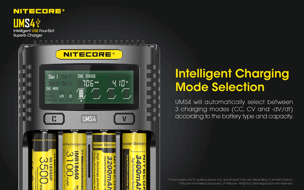 Nitecore UMS4 Intelligent USB Four-Slot Superb Charger