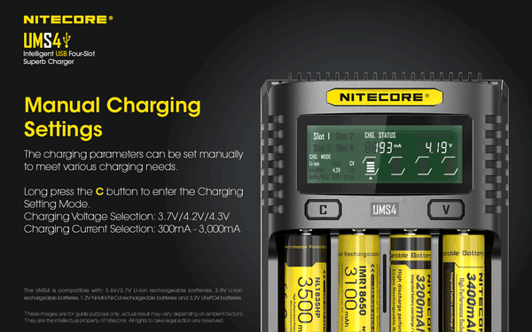 Nitecore UMS4 Intelligent USB Four-Slot Superb Charger