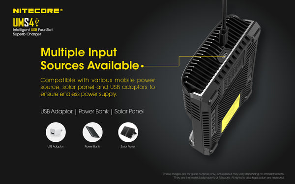 Nitecore UMS4 Intelligent USB Four-Slot Superb Charger