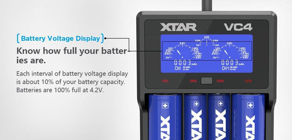 XTAR VC4 Charger - WholesaleVapor.com