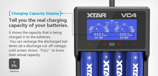 XTAR VC4 Charger - WholesaleVapor.com